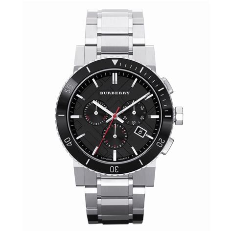 Mens / Gents Silver Stainless Steel Chronograph Burberry 